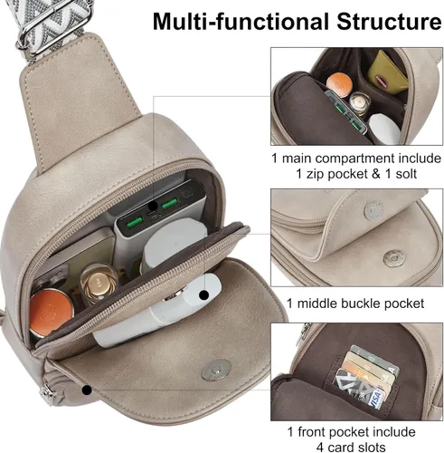 Vista 4 de CLUCI Bolso bandolera para mujer, mochila para viajes, senderismo, ciclismo