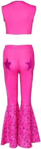 Vista 4 de Varuotu Disfraz de vaquera para niñas pequeñas, disfraz de muñeca de película para cosplay, disfraz de fiesta de Halloween, cumpleaños
