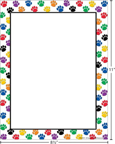 Vista 4 de Teacher Created Resources Papel de computadora Colorful Paw Prints (4769), multicolor