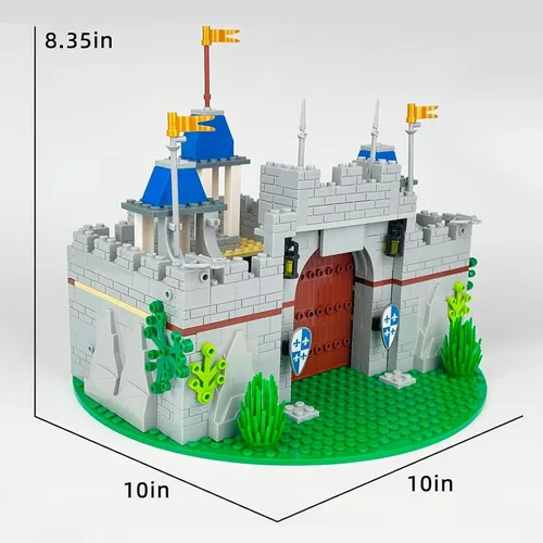 Vista 7 de Set de Bloques de Construcción de Castillo de Caballero Medieval Usoway, Viene con 12 Figuras de Caballeros, Compatible con Juguetes Lego de Plaza