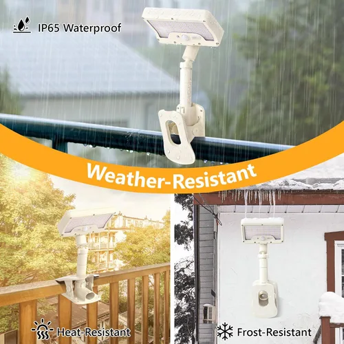 Vista 7 de Luces solares con clip para exteriores con sensor de movimiento, luces solares para vallas ajustables verticalmente y giratorias en 360° con 92 LEDs