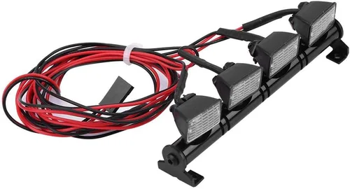 Vista 7 de Barra de luz LED para coche RC, 4 LED Barra de luz de techo Luces de techo Pieza accesorio para Axial scx10 RC Car (blanco)