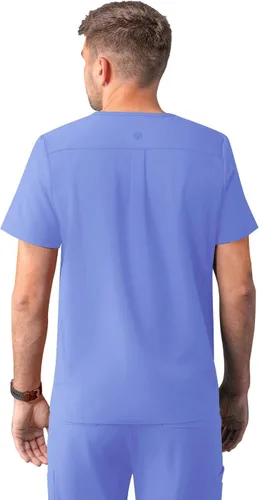Vista 2 de Adar Addition - Ropa quirúrgica para hombre - Moderna camiseta médica con cuello en V con múltiples bolsillos