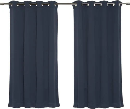 Vista 5 de Best Home Fashion Cortinas opacas aisladas térmicamente - Parte superior del ojal de bronce antiguo - 52" de ancho x 84" Largo - (Juego de 2 Paneles)