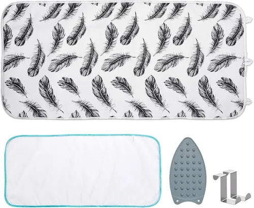 Vista 15 de Seiritex Funda para tabla de planchar de 12 x 32 pulgadas, se adapta a la tabla de planchar reflectante al calor, acolchado grueso con bordes