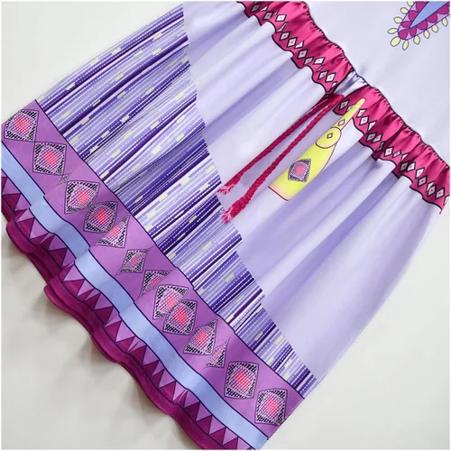 Vista 6 de Wish Asha - Disfraz de cosplay para niñas con collar y aretes, 4-10 años