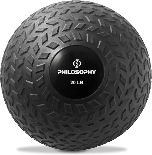 Vista 11 de Philosophy Gym Slam Ball - Pelota medicinal con peso y banda de rodadura de fácil agarre