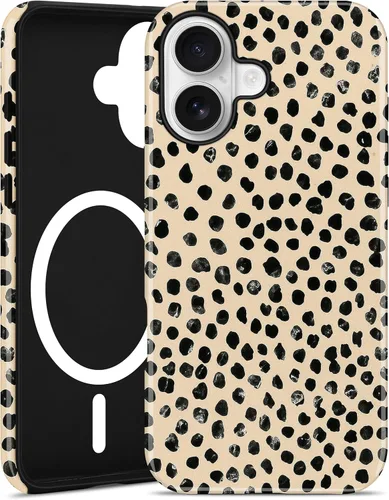 Vista 128 de Jusy Compatible con MagSafe Brown Tortoise Shell Print Phone Case para iPhone 7/8/SE, funda protectora magnética de lujo de TPU suave