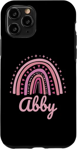 Vista 27 de Abby Name Personalized Funny Women Pink Rainbow Abby Case for iPhone 16