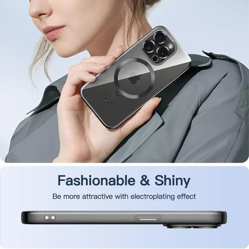 Vista 7 de JETech Funda magnética para iPhone 15 Pro de 6.1 pulgadas, protección completa de lente de cámara, compatible con carga inalámbrica MagSafe, funda