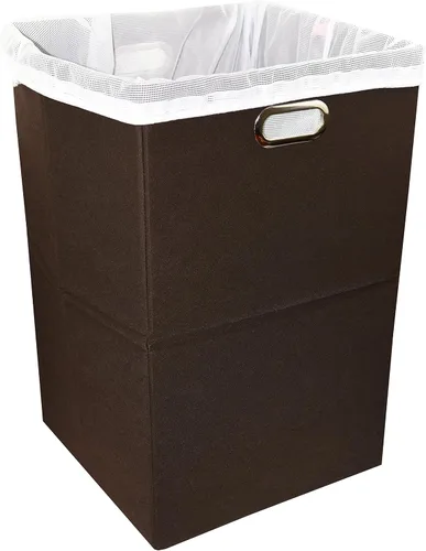 Vista 9 de Cesta de lavandería plegable grande con bolsa de lavandería, tela duradera de alta calidad, tabla de plástico, tamaño extragrande, cesta de ropa