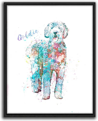 Vista 13 de Personal-Prints Regalo de arte personalizado para pared de perro, impresión artística moderna personalizada única de estilo acuarela La raza