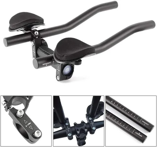 Vista 9 de Bike Aero Bars Ciclismo Aero Bars Bicicleta TT Manillar con llave Allen Herramienta Triatlón Aero Bars Ciclismo Rest Manillar para Moutain Bike Road