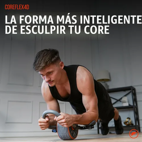 Vista 2 de CoreFlex4D - Rueda de rodillo para abdominales con soporte para codo, entrenador de núcleo multidireccional 4D para abdominales, oblicuos