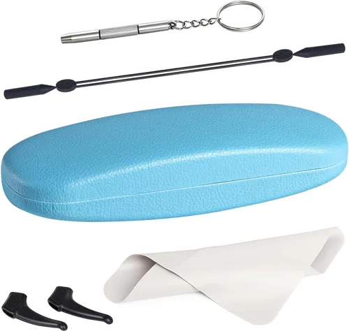 Vista 22 de RayLove Fundas rígidas unisex para gafas, estuche protector para gafas