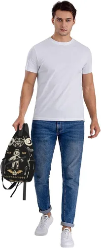 Vista 8 de BCQJNB Mochila tipo bandolera bandolera para viajes, senderismo, regalos, gótico