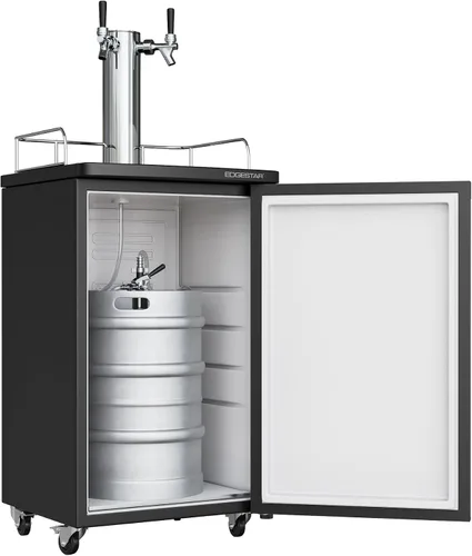 Vista 3 de EdgeStar KC2000SSTWIN Kegerator de tamaño completo de acero inoxidable de doble grifo y despachador de cerveza de barril - Acero inoxidable