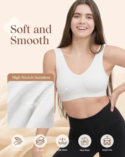 Vista 83 de Coobie Brasier sin costuras de cobertura completa para mujer con acolchado extraíble para mayor comodidad