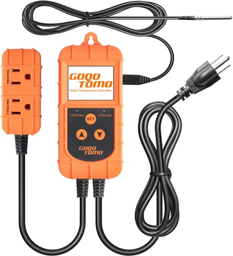 Vista 3 de GOQOTOMO Controlador de temperatura inteligente Termostato Modo de calefacción y refrigeración para fermentador casero Terrario de invernadero