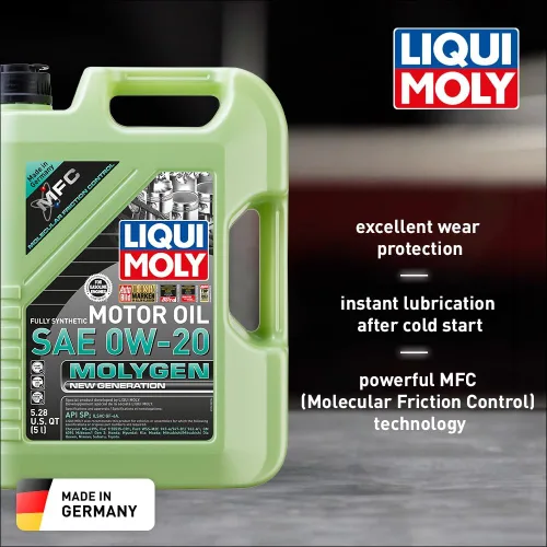 Vista 2 de Liqui Moly Molygen New Generation SAE 0W-20 5 litros Aceite de motor totalmente sintético SKU: 20438