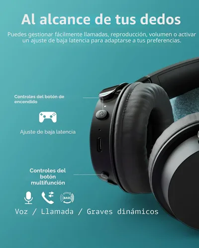 Vista 7 de Auriculares inalámbricos PHILIPS H3209, auriculares Bluetooth de diadema, graves dinámicos, firma de sonido, llamada clara, vida de batería de 25H