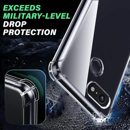Vista 4 de Funda para teléfono Google Pixel 3, con 1 protector de pantalla, TPU a prueba de golpes de silicona a prueba de golpes para Google Pixel 3