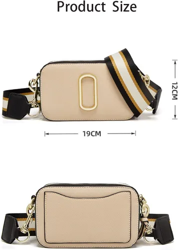Vista 4 de Bolso cruzado para mujer, bolsa de cámara Snapshot para mujer, color caqui, Caqui
