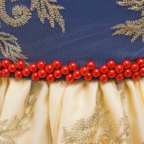 Vista 6 de NNJXD Vestido de princesa para bebé, con flores, para cumpleaños, bodas, fiestas