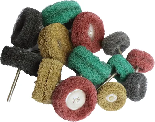 Vista 3 de FPPO Juego de 58 piezas de ruedas abrasivas para pulir para herramientas rotatorias, kit de mini cepillo de limpieza con eje de 3 mm, ruedas Mix