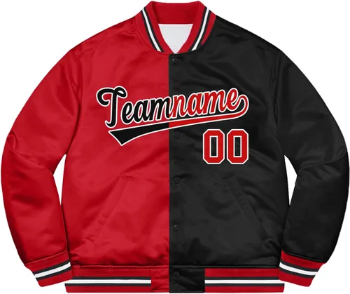 Vista 2 de KXK Chaqueta universitaria personalizada, diseño de tu propia letra, abrigo de béisbol con logotipo cosido para hombres, mujeres y jóvenes