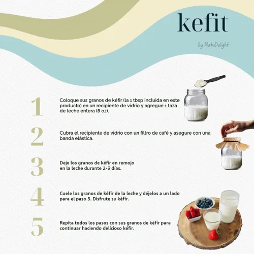 Vista 3 de NatuDelight - Granos de kéfir de leche viva, cultivo básico tradicional (0.53 oz/1 cucharada)
