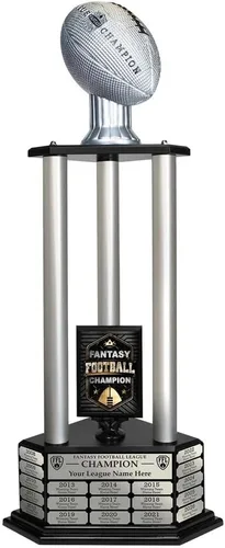 Vista 10 de TrophySmack Perpetual Fantasy Football Trophy - Ganador del premio del trofeo de campeonato personalizable Grabado gratuito hasta 19 años