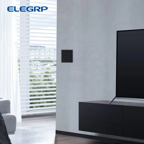 Vista 6 de ELEGRP Placas de pared para receptáculo dúplex de 2 segmentos, tamaño mediano, 4.88 pulgadas de alto x 4.94 pulgadas de largo, cubierta frontal