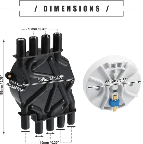 Vista 5 de Motoforti Juego de distribuidor de encendido, tapa de distribuidor y kit de rotor, para Chevrolet Express 1500 1996-2002, plástico, 10452459