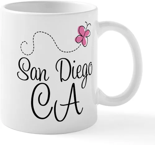 Vista 26 de CafePress I Love San Diego - Taza de café de cerámica (11.0 fl oz)