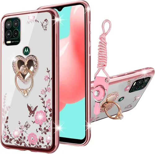 Vista 9 de Funda para Moto G Stylus 5G, funda de teléfono para Moto G Stylus 0.18 oz 2021 para mujer, de lujo, elegante, con purpurina, delgada, TPU brillante
