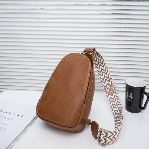 Vista 4 de WSRYDJDL Bolsa de pecho para mujer, bolso bandolera pequeño de piel sintética, mochila de hombro para viajes, senderismo, ciclismo