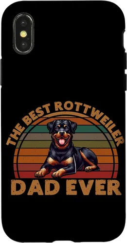Vista 5 de Best Rottweiler Dad Ever Rottie Father Dog Parent Retro Case for iPhone 16