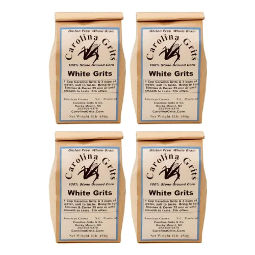 Vista 13 de Carolina Grits Company Sémola Blanca de Carolina Molida Tradicionalmente en Piedra, Grano Entero, Sin Gluten y Sin OMG (Blanco, 1 Paquete (16 onzas))