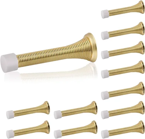 Vista 23 de HOMOTEK Paquete de 1 tope de puerta de resorte con parachoques de goma de 3-1/8", resorte flexible de servicio pesado, tope de puerta de pared