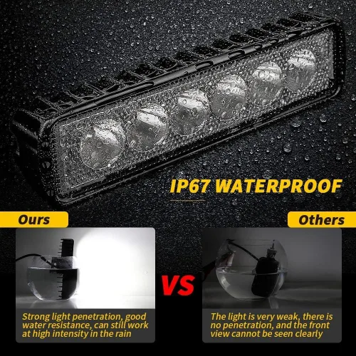 Vista 5 de Willpower 2 piezas de barra de luz LED de 6 pulgadas 18W, haz puntual de fila única, cápsulas LED mini delgadas, luz de trabajo todoterreno, luz