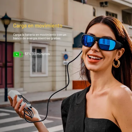 Vista 2 de OHO Ultra-Thin Lightweight Sports Camera Sunglasses, 24MP Camera, 1080P Video, Water Resistant UV400 Lens