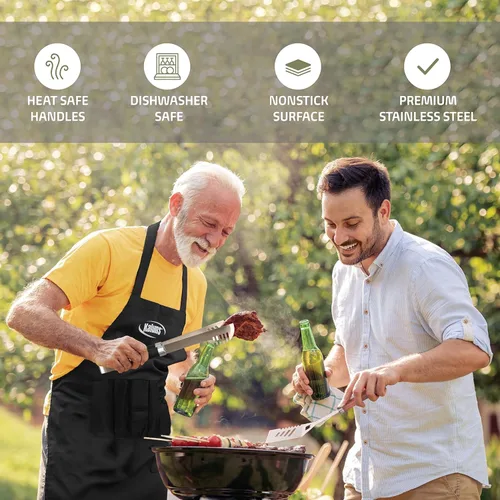 Vista 4 de Kaluns Accesorios para Barbacoa, Regalos para Papá para Navidad, Regalos para Barbacoa, Juego de Herramientas para Barbacoa de Acero Inoxidable