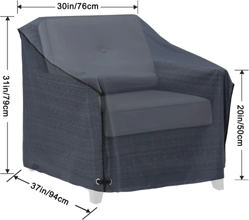 Vista 2 de ABCCANOPY Funda para silla de patio, apilable, impermeable, para exteriores, duradera, resistente a los rayos UV, de poliéster, funda para muebles