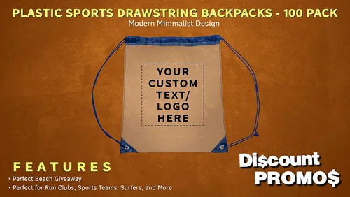 Vista 2 de DISCOUNT PROMOS Mochilas de plástico con cordón, - Personalizado - Azul, Cordón