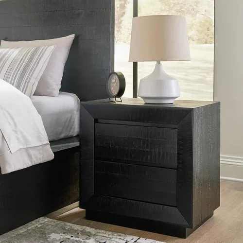 Vista 2 de Diseño de firma por Ashley Londer Mesita de noche casual con puertos USB, negro