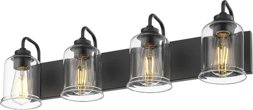 Vista 12 de zeyu Accesorios de Iluminación para Baño en Bronce Aceitado, Lámpara de Tocador de Baño de 2 Luces, Apliques de Pared Estilo Granja de 12.5 Pulgadas