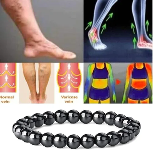 Vista 5 de INENIMARTJ Pulsera curativa para hombres y mujeres, pulseras de cuentas geométricas, pulseras de cuentas de obsidiana negra natural, regalos unisex
