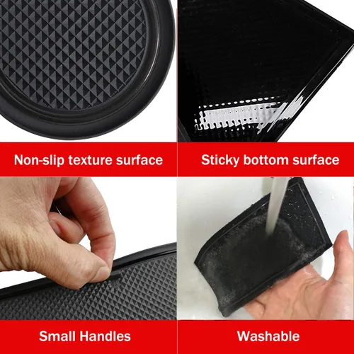 Vista 7 de Auovo Alfombrillas antipolvo para puerta Toyota Highlander Accesorios 2019 2018 2017 2016 2015 2014 Inserto para portavasos con revestimiento