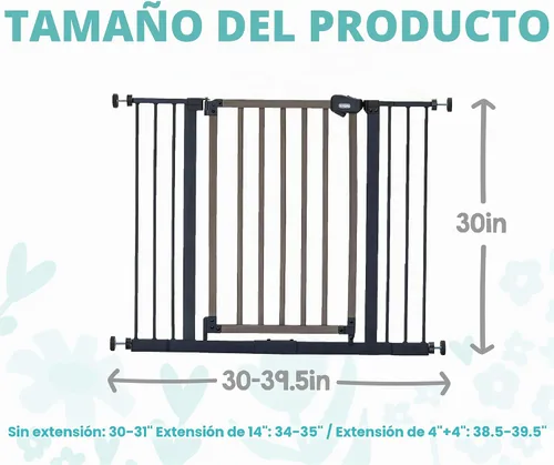 Vista 2 de Regalo Safety - Puerta de madera extra ancha de 39 pulgadas, montaje a Negro/Madera de cerezo